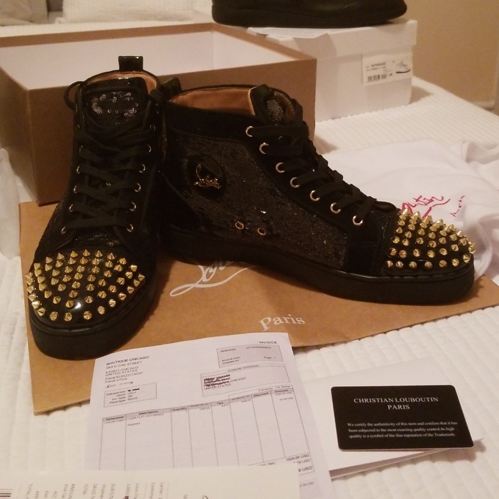 Authentic black and gold Christian louboutins